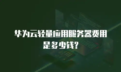 华为云轻量应用服务器费用是多少钱？