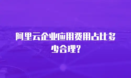 阿里云企业应用费用占比多少合理？