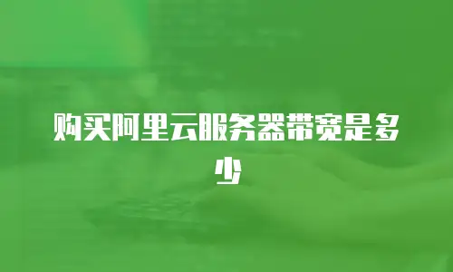 购买阿里云服务器带宽是多少