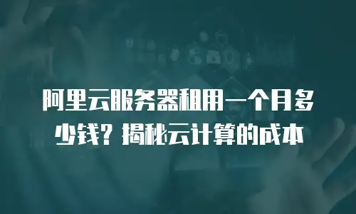 阿里云服务器租用一个月多少钱？揭秘云计算的成本
