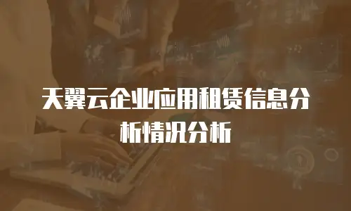 天翼云企业应用租赁信息分析情况分析