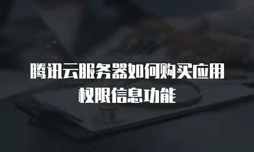 腾讯云服务器如何购买应用权限信息功能