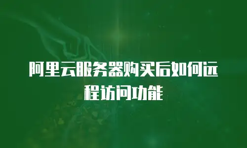 阿里云服务器购买后如何远程访问功能