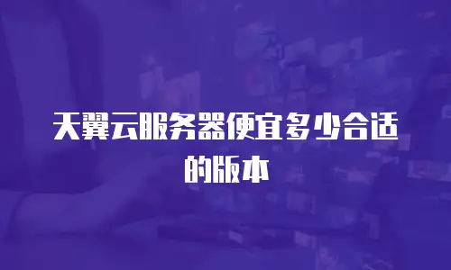 天翼云服务器便宜多少合适的版本