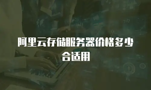 阿里云存储服务器价格多少合适用