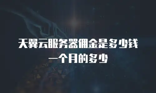 天翼云服务器佣金是多少钱一个月的多少