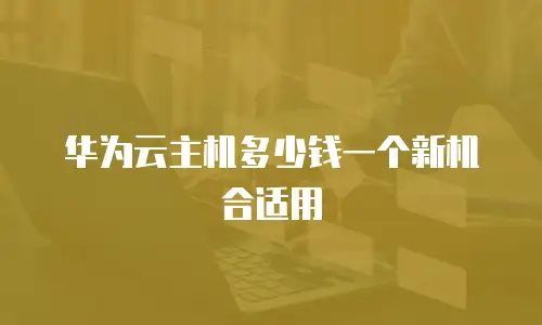 华为云主机多少钱一个新机合适用