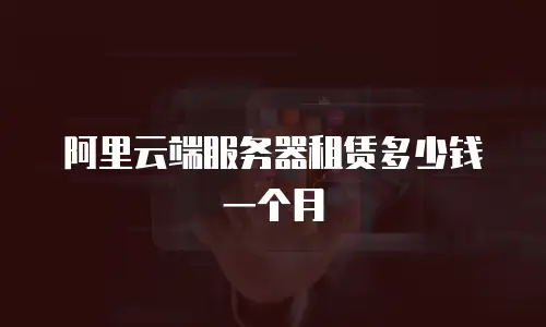 阿里云端服务器租赁多少钱一个月