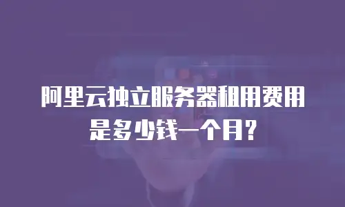 阿里云独立服务器租用费用是多少钱一个月？