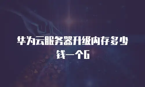 华为云服务器升级内存多少钱一个G