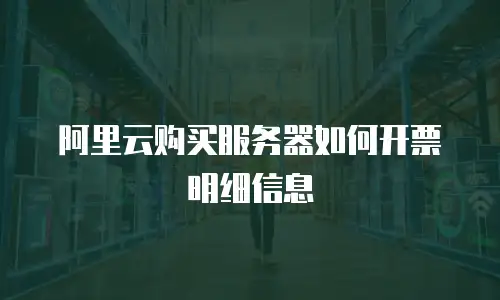 阿里云购买服务器如何开票明细信息