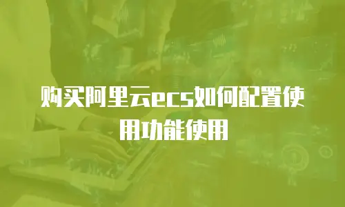 购买阿里云ecs如何配置使用功能使用