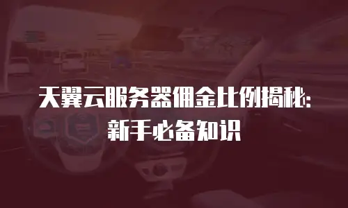 天翼云服务器佣金比例揭秘：新手必备知识
