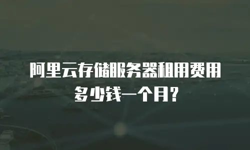 阿里云存储服务器租用费用多少钱一个月？