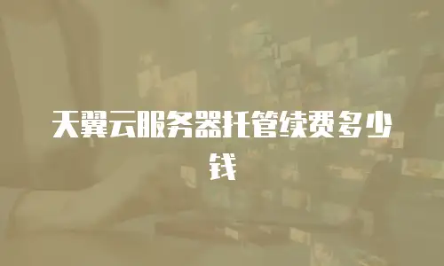 天翼云服务器托管续费多少钱