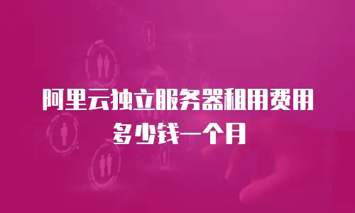 阿里云独立服务器租用费用多少钱一个月