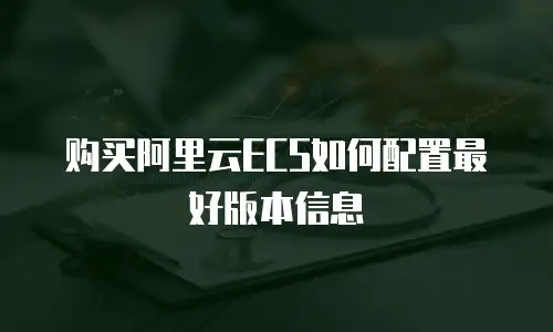 购买阿里云ECS如何配置最好版本信息