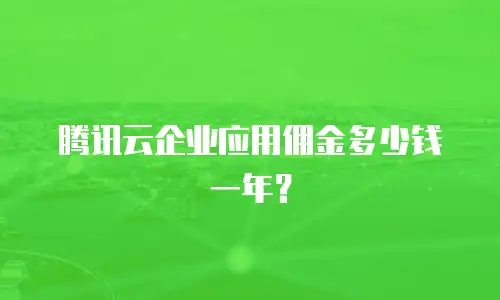 腾讯云企业应用佣金多少钱一年？