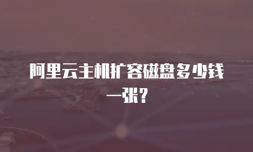阿里云主机扩容磁盘多少钱一张？
