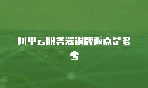 阿里云服务器铜牌返点是多少