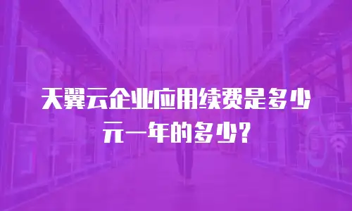 天翼云企业应用续费是多少元一年的多少？