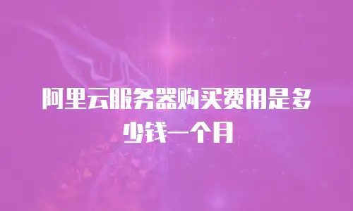 阿里云服务器购买费用是多少钱一个月