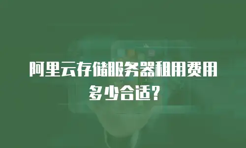 阿里云存储服务器租用费用多少合适？