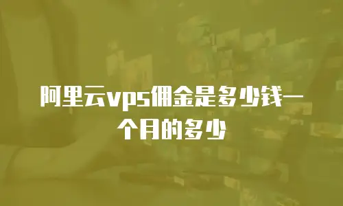 阿里云vps佣金是多少钱一个月的多少