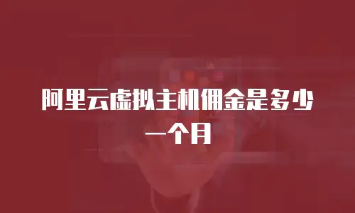 阿里云虚拟主机佣金是多少一个月
