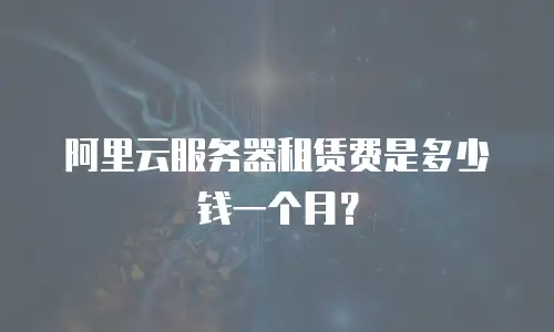 阿里云服务器租赁费是多少钱一个月？