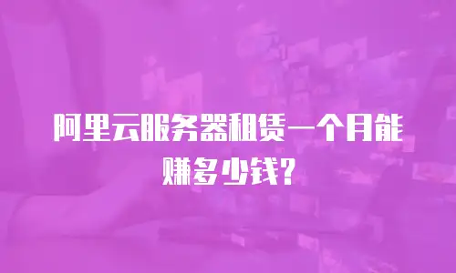 阿里云服务器租赁一个月能赚多少钱？