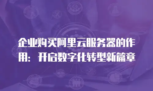 企业购买阿里云服务器的作用：开启数字化转型新篇章