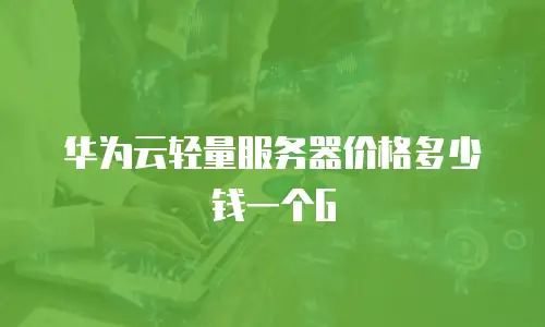 华为云轻量服务器价格多少钱一个G