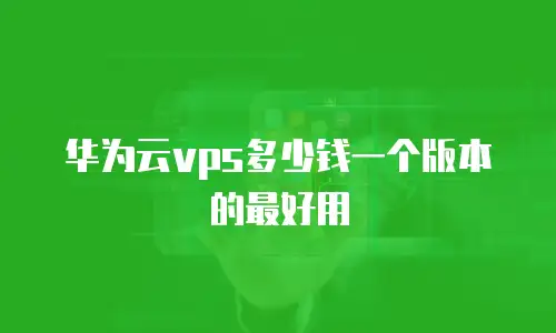 华为云vps多少钱一个版本的最好用