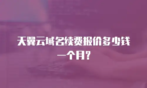 天翼云域名续费报价多少钱一个月？