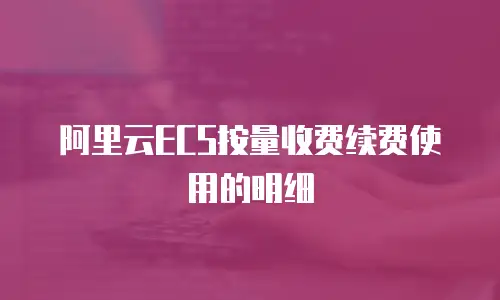 阿里云ECS按量收费续费使用的明细