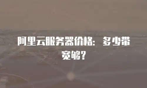 阿里云服务器价格：多少带宽够？