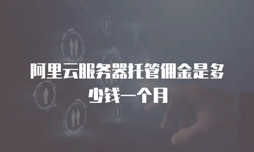 阿里云服务器托管佣金是多少钱一个月