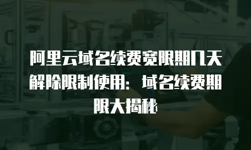 阿里云域名续费宽限期几天解除限制使用：域名续费期限大揭秘