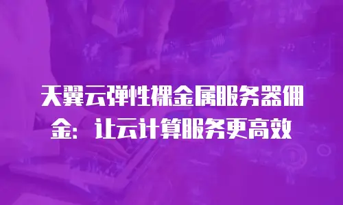 天翼云弹性裸金属服务器佣金：让云计算服务更高效