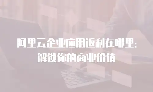 阿里云企业应用返利在哪里：解锁你的商业价值