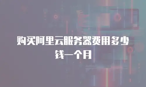 购买阿里云服务器费用多少钱一个月