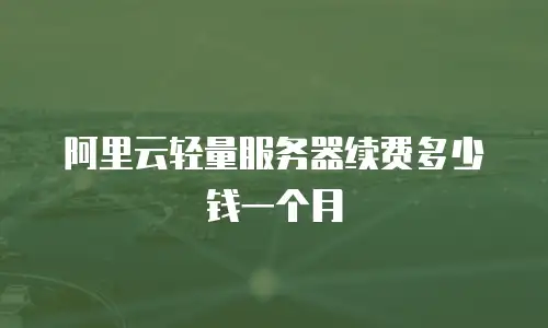 阿里云轻量服务器续费多少钱一个月