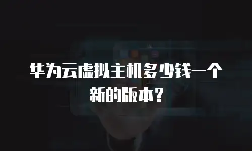 华为云虚拟主机多少钱一个新的版本？