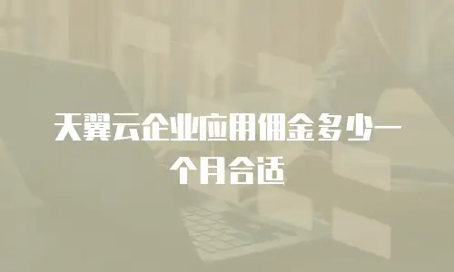 天翼云企业应用佣金多少一个月合适