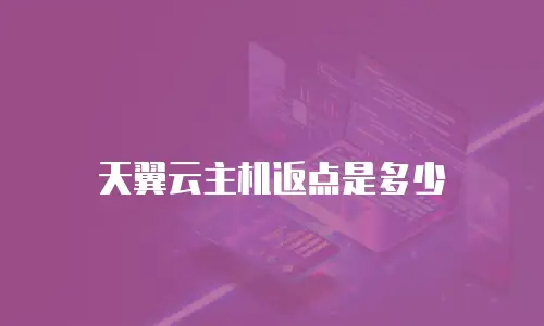 天翼云主机返点是多少
