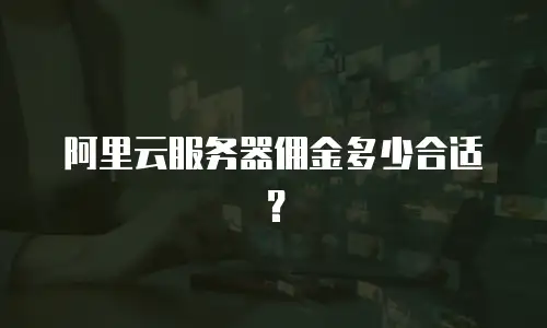 阿里云服务器佣金多少合适？