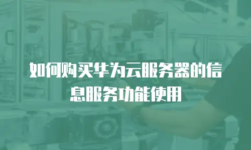 如何购买华为云服务器的信息服务功能使用