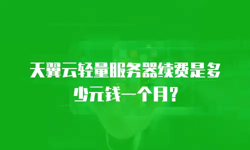 天翼云轻量服务器续费是多少元钱一个月？