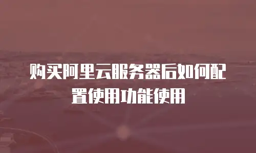 购买阿里云服务器后如何配置使用功能使用